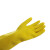 金诗洛 KSL058 橡胶手套 加厚耐磨耐用清洁擦车劳保手套 黄色5副S