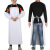 螺客岩（Locroyon）PVC围裙 防水防油食品水产厨师加厚耐酸碱耐磨 LKY-6216 白色双肩围裙+套袖