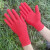 HKNA红色尼龙手套男女全红耐磨加长手腕薄款透气劳保工作保护13针手套 红色 均码