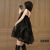 TKNK公主蓬蓬裙连衣裙成人暗黑系列设计感女2024夏季法式宫廷风森系黑 黑色 S