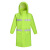 齐力安 长款风衣式雨衣 环卫工人园林绿化反光雨衣 荧光绿 XXL