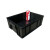 防静电周转箱黑色整理收纳箱电子元件盒物料零件盒龟箱周转框带盖 4号箱410*305*155可配盖
