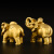 天祥缘 铜大象摆件黄铜客厅吸水象一对铜象大号 7号财富象一对