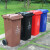 益美得 上海款干湿分离分类垃圾桶大号环卫带轮垃圾箱 可挂车120L棕色（湿垃圾）