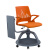 YOUE.OF办公家具培训椅可360度旋转写字板后带桌板会议椅学生智慧课桌椅 带座垫+写字板（款式3）
