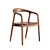弗尔迪克 北欧意式实木餐椅设计师扶手靠背椅现代简约黑胡桃木书房椅茶椅 北美黑胡桃木餐椅