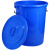 加厚多用大号垃圾桶工厂户外环卫分类塑料桶商用厨房圆桶带盖定制 510-280盆蓝色无盖