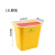 加厚医疗利器盒锐器盒黄色圆形方形垃圾桶一次性针头废物诊所专用 方15L翻盖推盖可选 （整箱30个）;