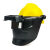 高空作业电焊面罩氩弧焊变光头戴式插配安全帽面屏电焊帽焊工专用 白安全帽+插槽式高空面罩