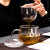 古德窑 日式锤纹耐热玻璃茶杯家用办公大号泡水杯花茶杯带把过滤加厚 玻璃圆趣杯350ml