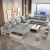 林氏物语（LINSHIWUYU）布艺沙发美式客厅大小户型2023年新款麻佛山家具沙发 3.4米宋凳子+茶几 麻布海绵+弹簧(海绵版)