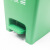 海斯迪克 HKW-190 塑料垃圾桶 分类连体脚踏垃圾桶 绿色15L厨余垃圾