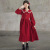 汀梵娜女童秋冬季连衣裙适合3-14岁小女孩穿的秋装新款洋气长裙中大 红色 160cm