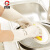 厚创 丁腈手套 厨房洗碗清洁洗衣橡胶耐用型防水磨砂 白色 大号 2双装