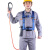 户外高空作业保险半身安全绳套装施工绳带耐磨腰带安全带带 安全带双大钩(绳长5米)