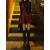 辉客映上青少女少女装奶系穿搭早春套装裙小香风法式感红色格子jk制服两连 背带裙 S