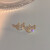 TLXT【施华洛世奇锆】 蝴蝶结幻彩水晶方块锆石耳钉女ins设计感银针轻 H1736