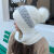 艾罗帝朗冬季帽子围巾女韩版百搭加绒加厚保暖一体护耳护脸针织毛线帽围巾 绞花-黑色