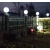 定制户外防水太阳能围墙围栏别墅院墙大门柱头灯庭院景观圆球形路灯罩 接电款20CM加厚纯亚克力灰色底座15瓦LED