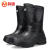 鸣固 高筒棉鞋加绒 劳保鞋 防水保暖雪地靴 免系带款黑色 42 MG-ZB-0257