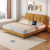 帕沙曼（pashaman）猫抓布艺床奶油风卧室双人现代简约软包婚床豪华1.8米单床 F5007
