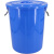 工孚 大号加厚塑料圆桶 圆形收纳桶 大容量水桶 50L蓝色带盖 一个价