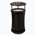 庄太太【T-02B铁艺垃圾桶】户外垃圾桶大号创意欧式复古黑色垃圾桶单桶果皮桶