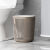 创意垃圾桶镂空卫生间带压框厨房客厅纸篓卧室2023 奶白色带卡其框