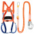COFLYEE 高空作业安全带五点式户外施工耐磨爬杆保险带安全绳电工腰带 半身双小钩2米