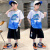 迪士尼（Disney）童装男童夏装套装新款儿童篮球服套装夏季中大童冰丝速干短袖短裤 蓝色 130码建议身高120-130cm年龄7-8