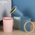 中环力安 压圈垃圾桶创意卫生间厨房客厅无盖垃圾篓  A 方形粉色 小号