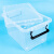 海斯迪克 HKCL-695 透明加厚储物箱手提塑料收纳箱整理箱 50#48*33.5*28.5cm(带轮)