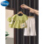 迪士尼（Disney）女童夏装套装夏款时髦洋气中小儿童公主裙宝宝婴儿夏季衣服两件套 绿色#90 80cm(80cm)
