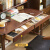 家逸 实木书桌 电脑桌办公桌子带抽屉小户型可升降学习桌写字桌1.2米胡桃色单桌