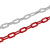 金诗洛 KSL201 塑料警示链条  路锥链条 隔离链子 链条 警示防护链条 隔离墩链条（8mm红白-5米）