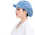 礼丝汀防尘帽子工作透气防油烟厨师厨房女士男蓝色白色 全布-浅蓝色