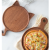 艾木枫靓实木圆形披萨盘乌檀木披萨板带手柄水果面包板蛋糕托盘烘焙 7寸猫咪形