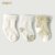 aqpa婴儿袜子新生儿宝宝纯棉有机棉袜中筒毛巾袜加厚冬季保暖袜3双装 毛巾袜(白色+绿色+绿白) 0-3月(6-8cm)三双装