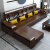 罗哲LUOZHE江西南康家具品牌紫金檀木实木沙发新中式客厅家具现代简约全实木 1+2+3组合+长茶几+方几 储物弯 组合