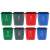 益美得 FH-1247 分类垃圾桶带提手压圈小号办公室酒店客房桶 15L蓝色（可回收物）