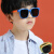 浅语拾光2023新款儿童太阳镜可折叠眼镜架偏光镜小学生太阳眼镜墨镜遮阳镜 黑框黑灰片C1
