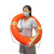 吉斯迈瑞 防汛成人救生圈船用专业救生浮圈实心游泳泡沫圈 救生圈-成人橙色pvc泡沫款
