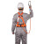 哥尔姆 三点式安全带 新国标高空作业半身保险带 GM8080 电工耐磨安全绳带挂钩 双大钩1.8米