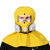 仁聚益防毒面具全面罩化工喷漆农封闭帽子呼吸器全脸防护头罩放毒防尘 黄色套装