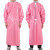 TPU加长防水围裙防油耐低温长袖围腰水产冷库耐低温反穿罩衣 粉色大号