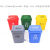 废物灰色生活垃圾桶小号污物摇盖桶黄色5L10L8L15L棉签桶 摇盖18L蓝1个