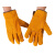 牛皮电焊手套短款防烫焊接焊工软耐用隔热耐高温劳保防护手套长 防开线-单层黄色 XL