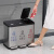 海斯迪克 HK-8009 分类垃圾箱 环保分类垃圾桶 商场写字楼不锈钢脚踏式带盖户外箱 双桶30L