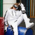 RAWRWAR分体滑雪服女男套装单板双板防水户外冬季滑雪装备保暖滑雪衣 白色套装（男） M