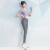 范斯蒂克 瑜伽服女套装带胸垫专业跑步健身房运动套装 灰紫色两件套 TC9213 S（建议85-100斤）